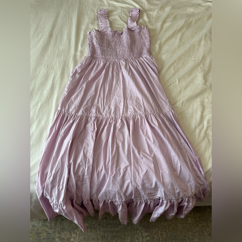 Abercrombie & Fitch Lilac Ruffled Smocked Top